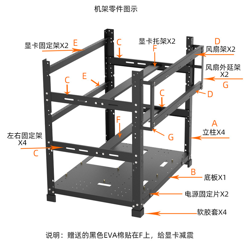 Rack de GPU Empilhável para Mo - Gpu Mining Rig Frame 8 Gpu avaliação e preço